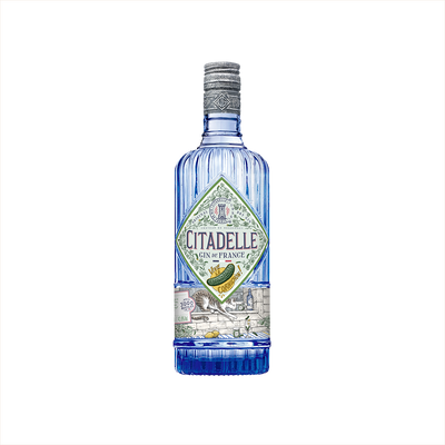Bottle of Citadelle Vive le Cornichon Gin.