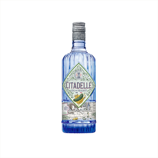 Bottle of Citadelle Vive le Cornichon Gin.