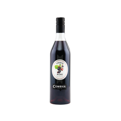 Bottle of Combier Crème de Mûre Blackberry Liqueur.