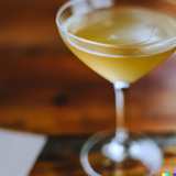 Bobby Burn cocktail on a wooden table.