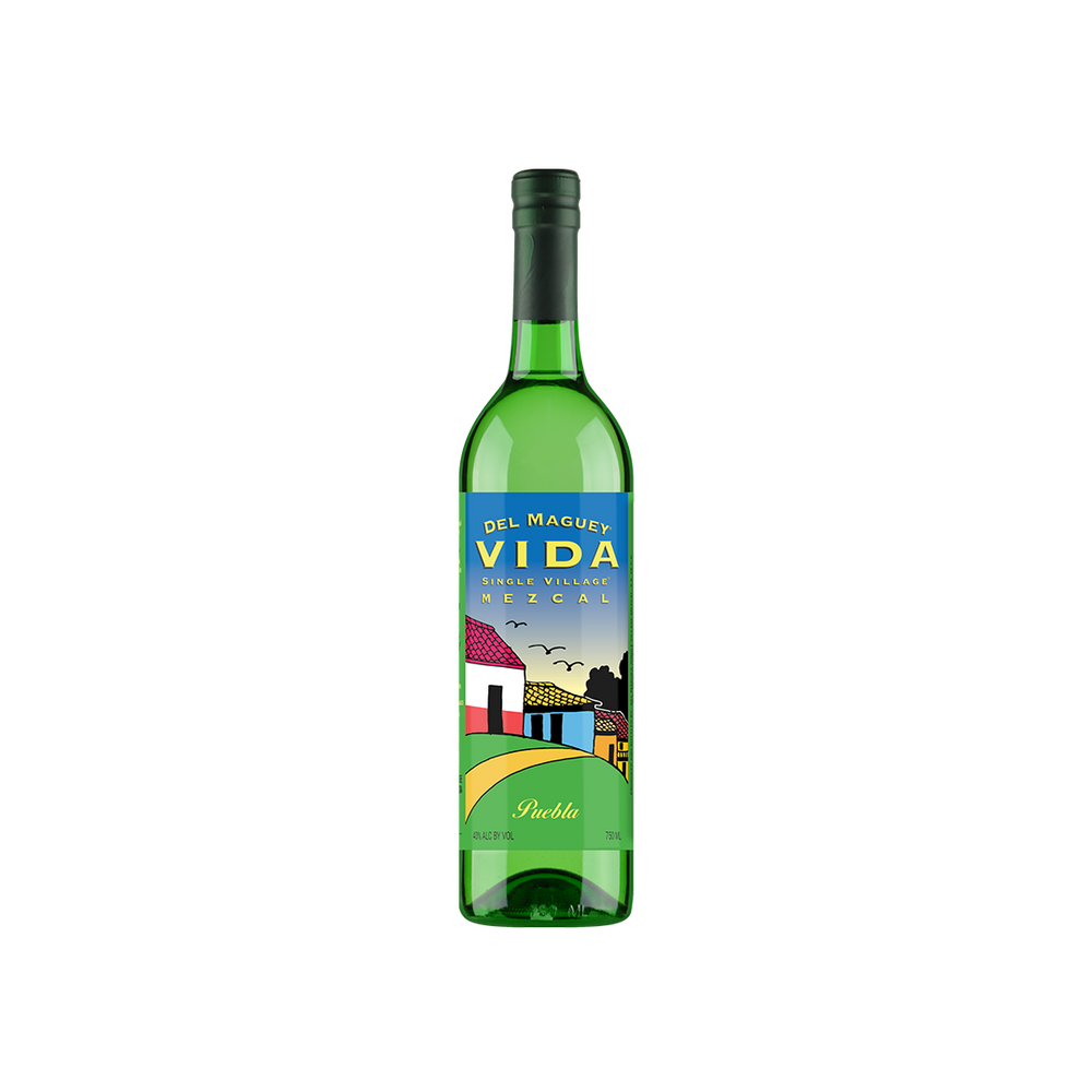 Bottle of Del Maguey VIDA Puebla Mezcal.
