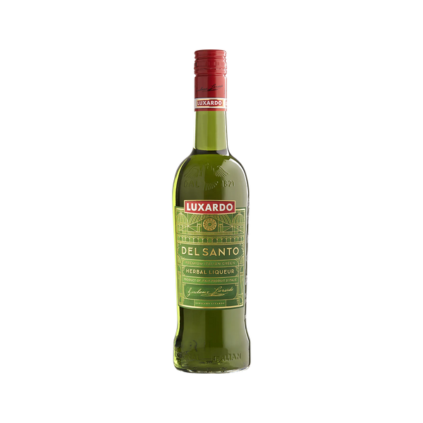 Bottle of Luxardo Del Santo Herbal Liqueur.