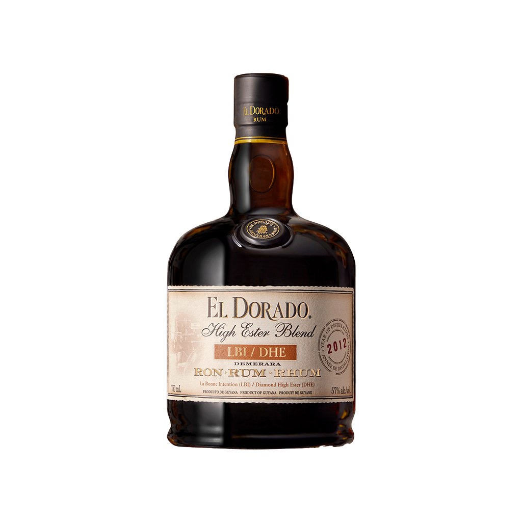 Bottle of El Dorado High Ester Blend LBI DHE Rum.