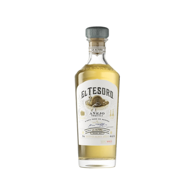 Bottle of El Tesoro Añejo Tequila.