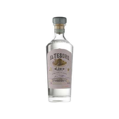 Bottle of El Tesoro Blanco Tequila.