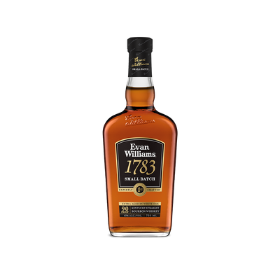 Bottle of Evan Williams 1783 Small Batch Bourbon.
