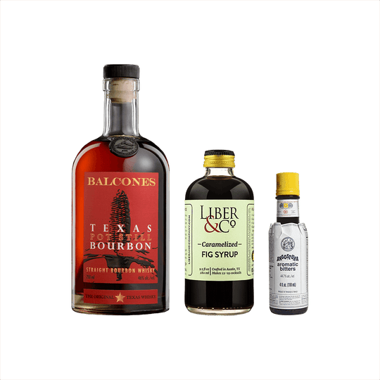 Fig Old-Fashioned Cocktail Set: Balcones Texas Pot Still Bourbon + Carmelized Fig Syrup + Angostura 4oz