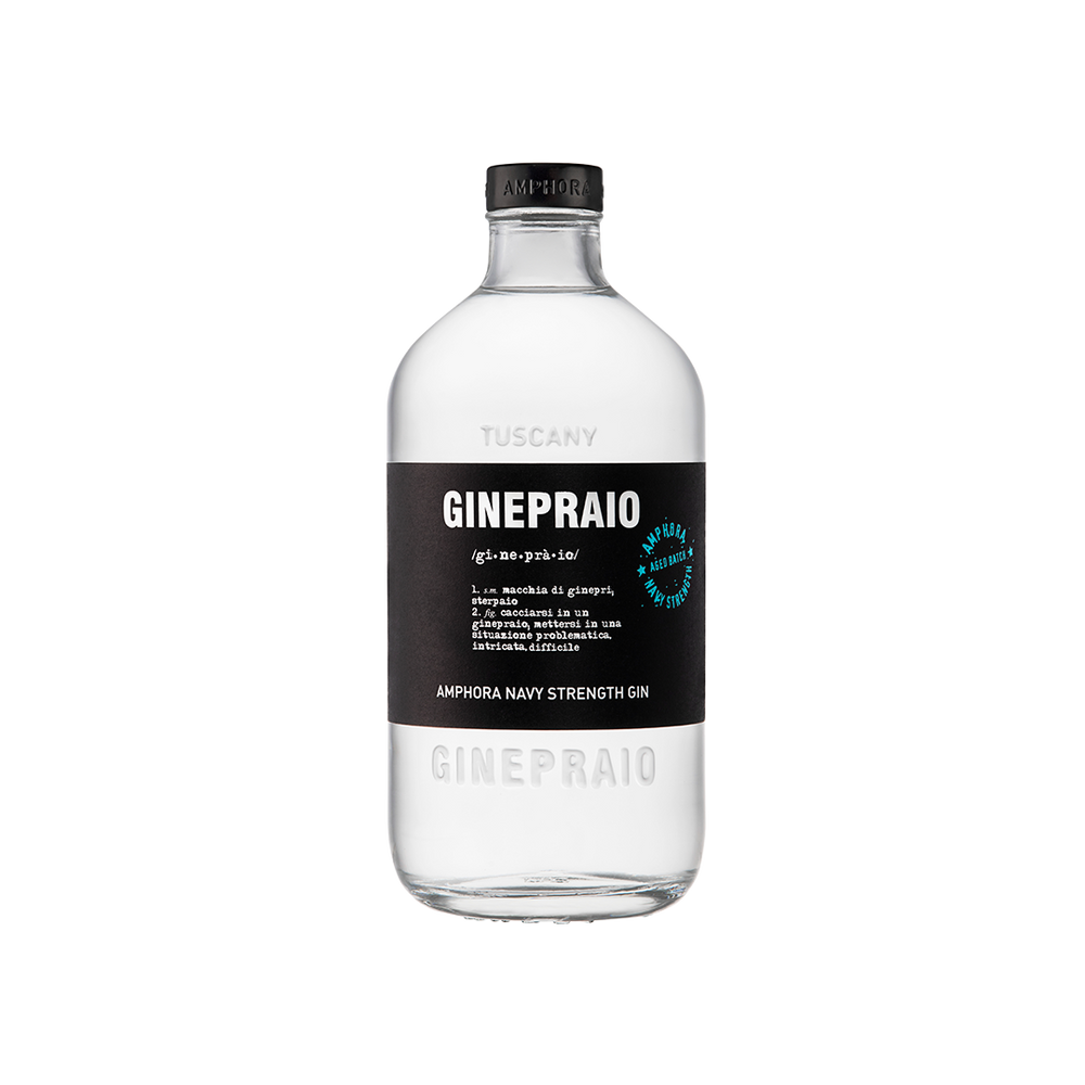 Bottle of Ginepraio Organic Amphora Navy Strength Gin.