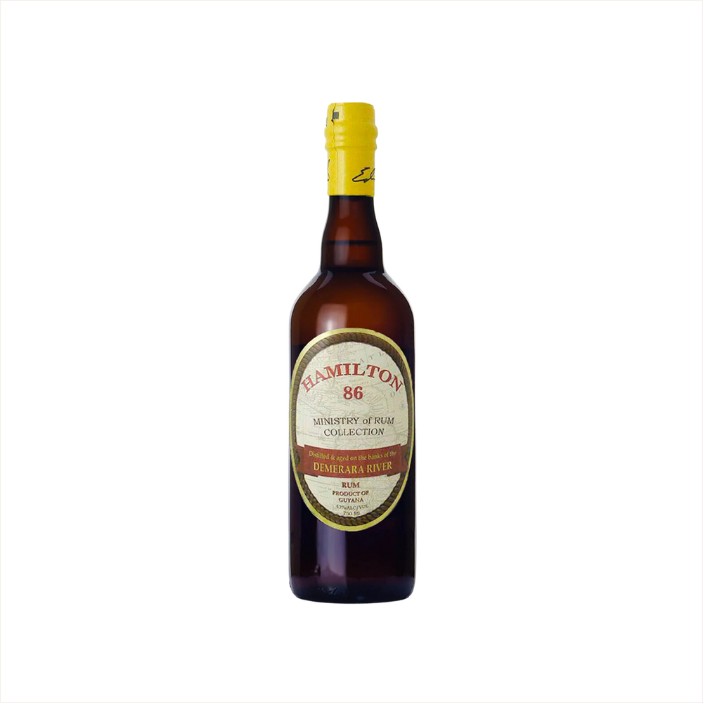 Bottle of Hamilton 86 Demerara Rum.