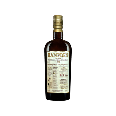 Hampden Rum bottle on a white background