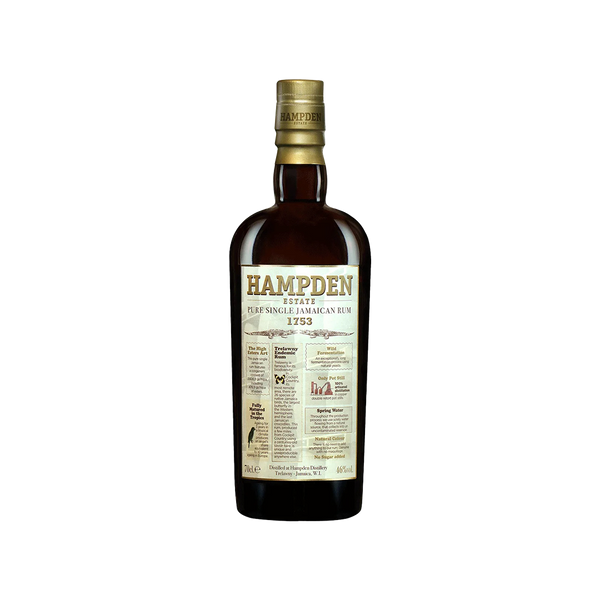 Hampden Rum bottle on a white background