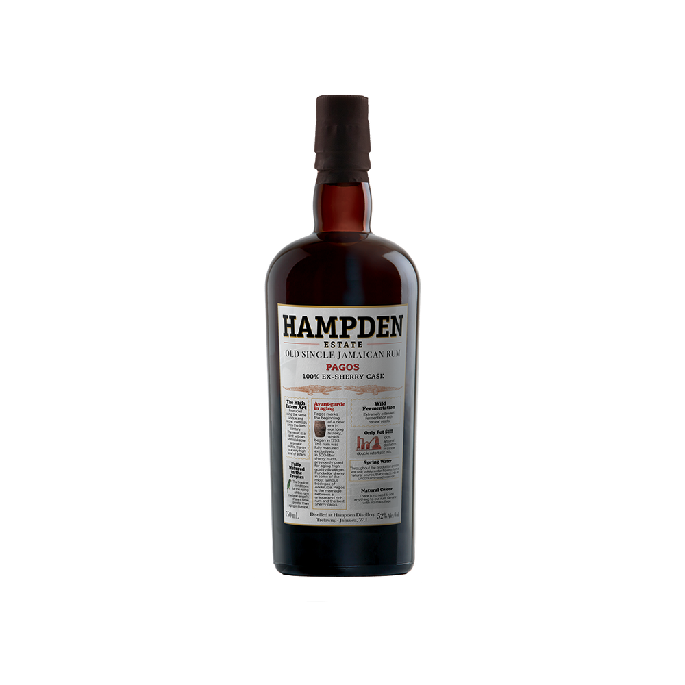 Bottle of Hampden Estate Pagos 100% Ex-Sherry Cask Rum.
