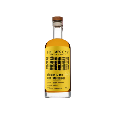 Bottle of Holmes Cay Réunion Island Rum Traditionnel on a white background