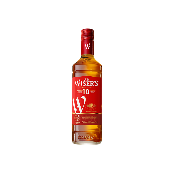 Bottle of J.P. Wiser's 10 Year Old Whisky.