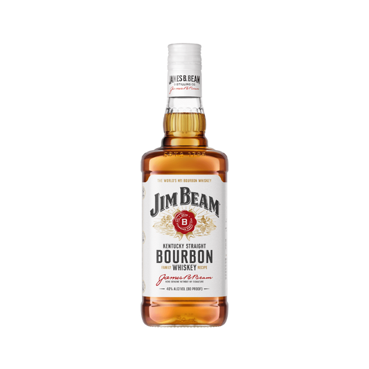 Bottle of Jim Beam Bourbon Whiskey.