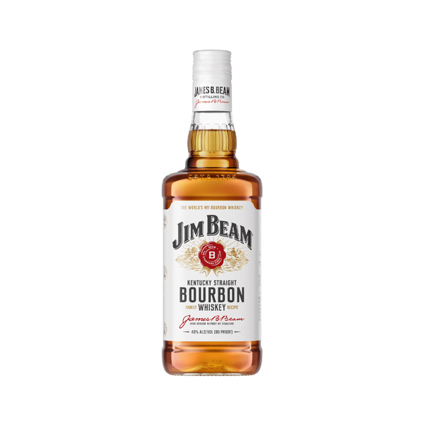 Bottle of Jim Beam Bourbon Whiskey.