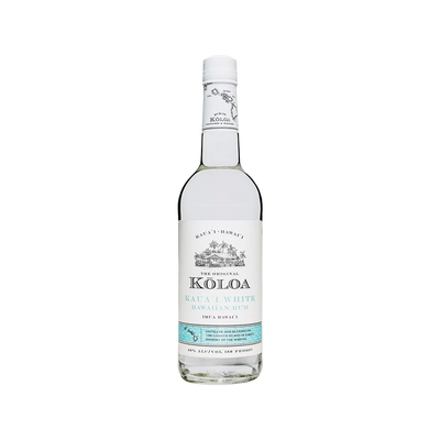 Bottle of Kōloa Kaua'i White Hawaiian Rum.