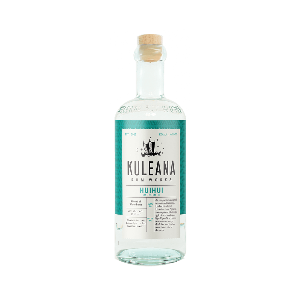 Bottle of Kuleana Huihui White Rum.