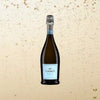 Bottle of La Marca Prosecco over back drop of Champagne bubbles.