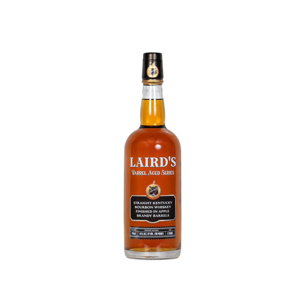 Bottle of Laird's Straight Kentucky Bourbon Whiskey Barrel Finished Series.