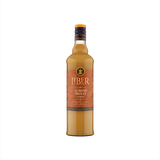 A bottle of Liber & Co. Almond Orgeat Syrup with a label showcasing the brand and product name, set against a plain background.