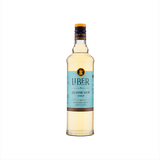 A bottle of Liber & Co. Classic Gum Syrup with a label in shades of blue and white, displaying the brand name and product name.