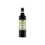 Bottle of Liber caramelized agave syrup on a white background