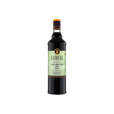 Bottle of Liber caramelized agave syrup on a white background product image