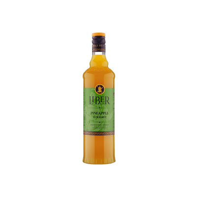 Bottle of Liber Pineapple Gum liqueur on a white background product image