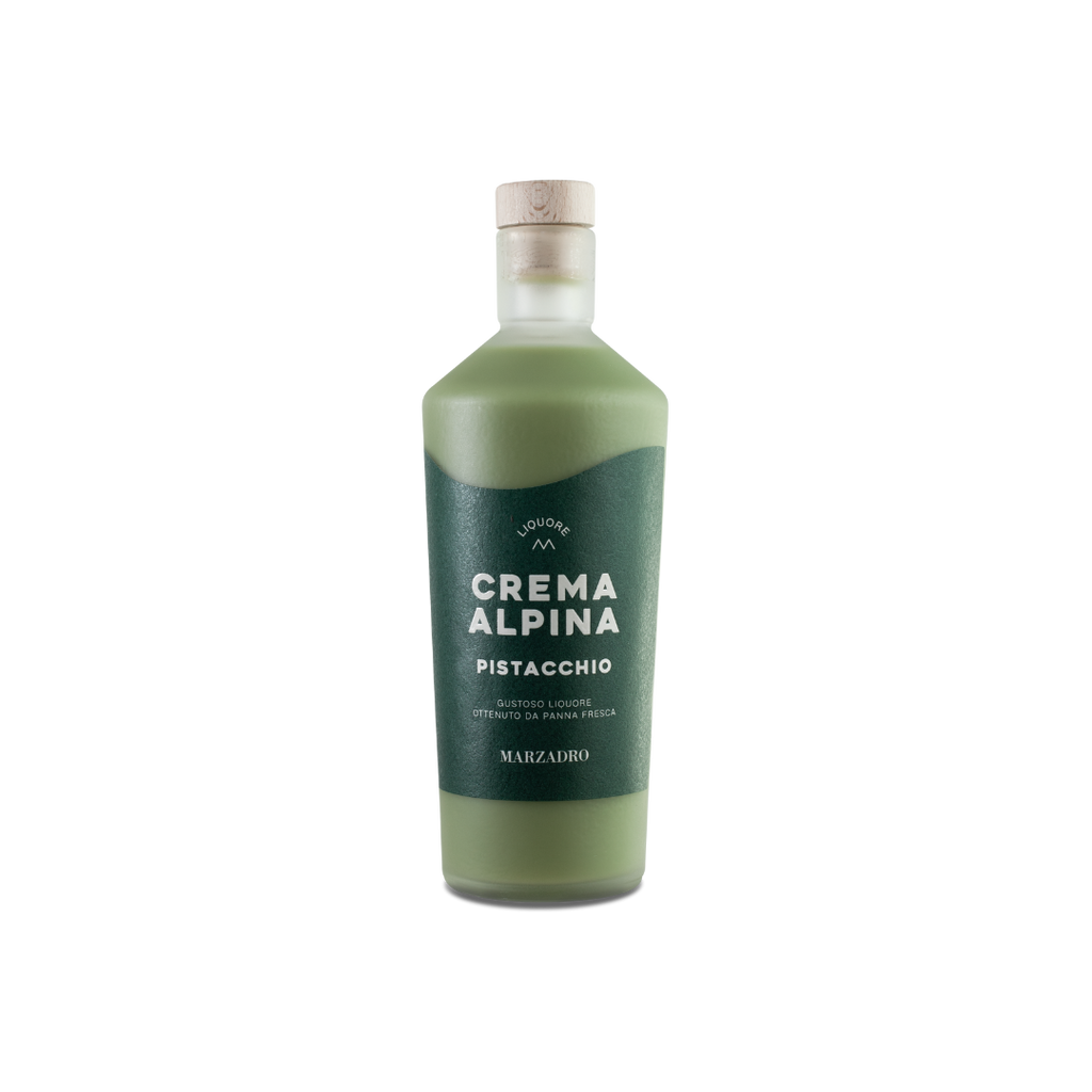 Bottle of Marzadro Crema Alpina Pistacchio Liqueur.