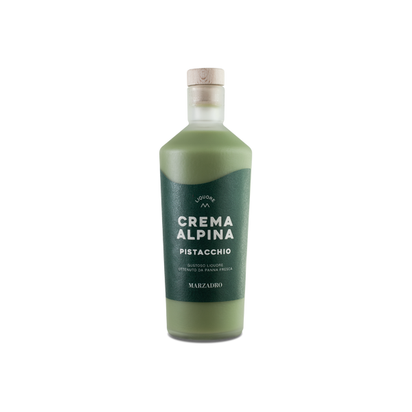 Bottle of Marzadro Crema Alpina Pistacchio Liqueur.