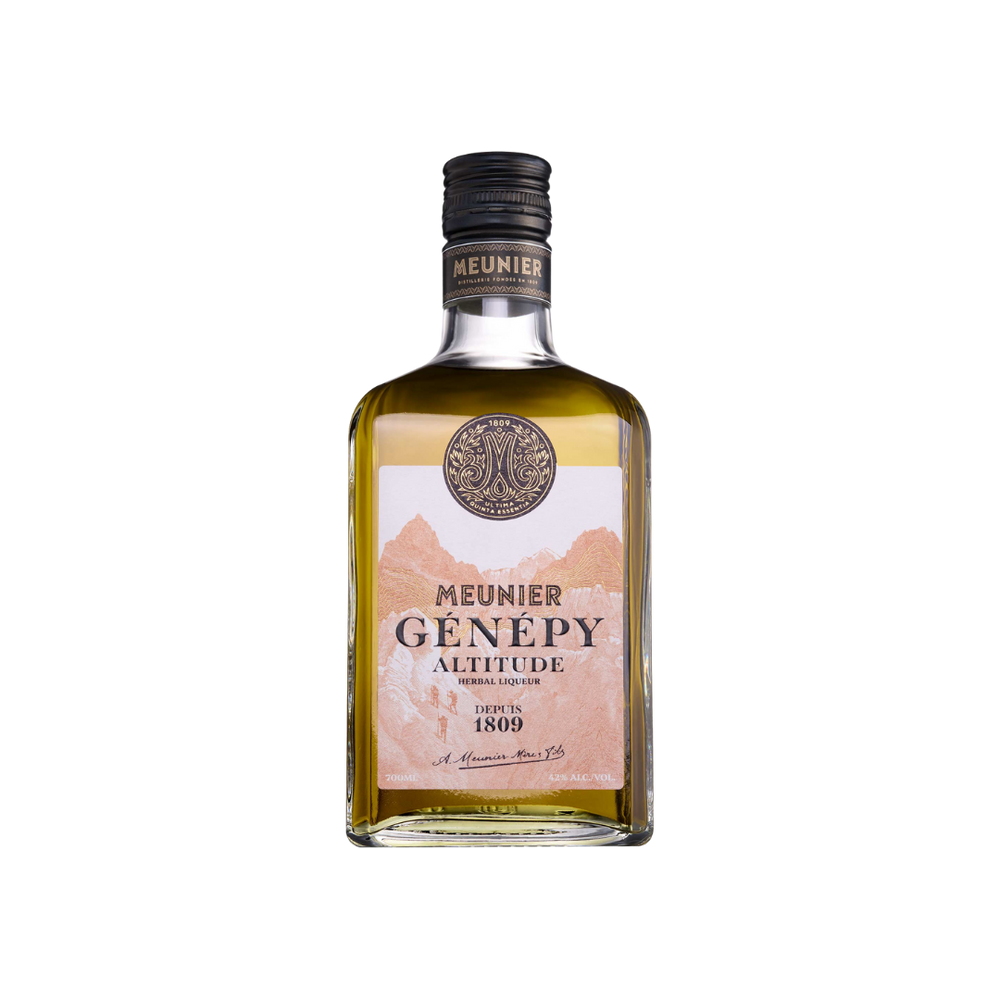 Bottle of Meunier Genepy Altitude Liqueur.