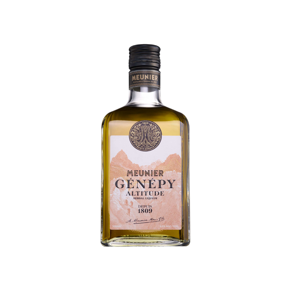 Bottle of Meunier Genepy Altitude Liqueur.