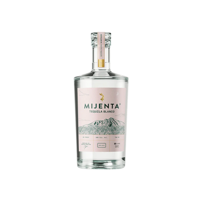 Bottle of Mijenta Blanco Tequila.