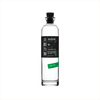A lovely tall thin bottle with a black cap. The label is black with Japanese characters on the left side. It reads in English: Mizu Shochu Green Tea.
