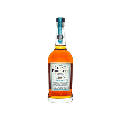 Bottle of Old Forester 1920 Bourbon.