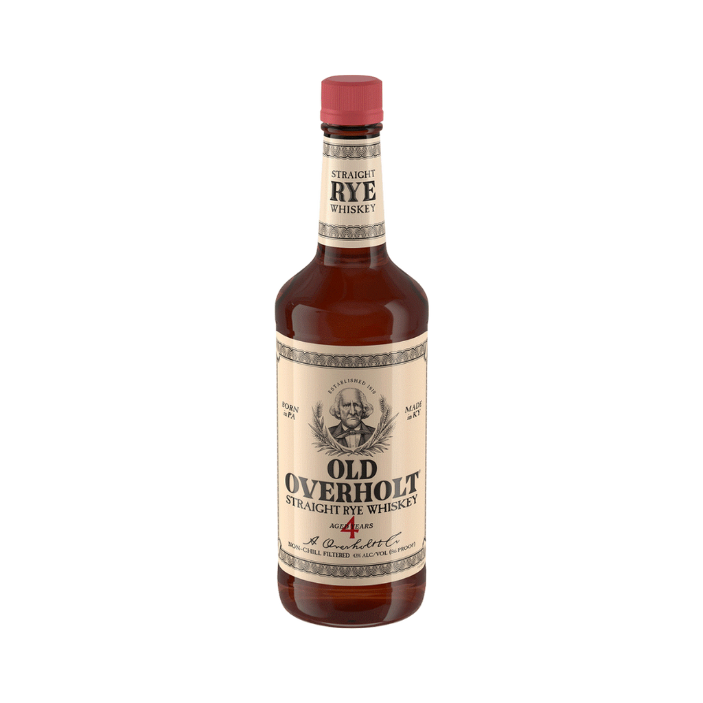 Bottle of Old Overholt Original Straight Rye Whiskey Aged 4 Years.