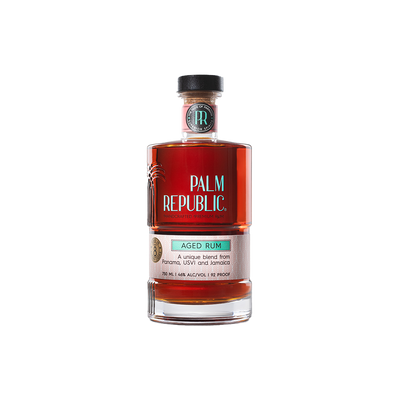 Bottle of Palm Republic Aged Rum.