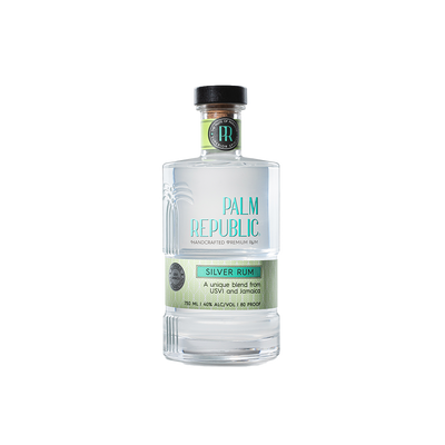 Bottle of Palm Republic Silver Rum.