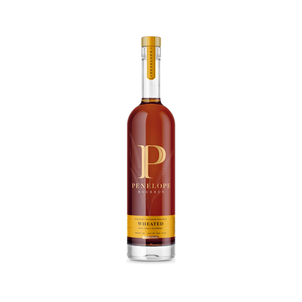 Bottle of Penelope Wheated Straight Bourbon Whiskey.