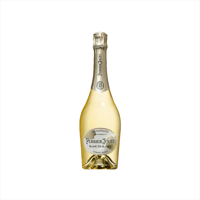 Bottle of Perrier Jouet Blanc De Blancs Champagne.