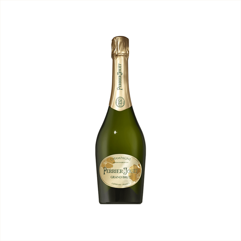 Bottle of Perrier Jouet Grand Brut Champagne.