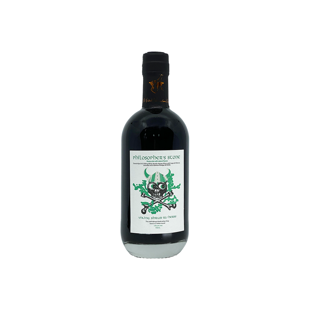 Bottle of Dansk Mjod Philosopher's Stone Viking Shrub Herb Edition.