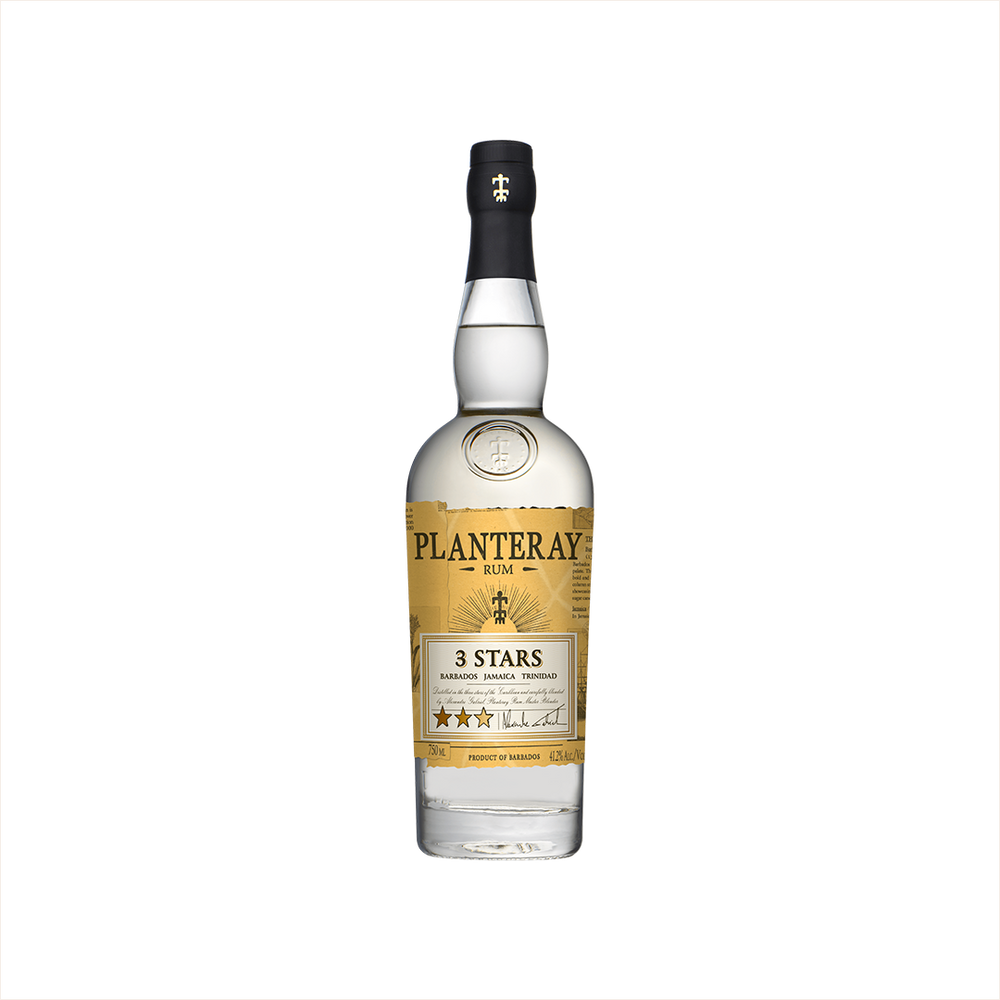 A bottle of Planteray 3 Stars White Rum - formerly Plantation