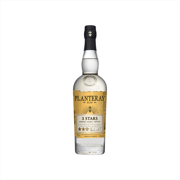 A bottle of Planteray 3 Stars White Rum - formerly Plantation