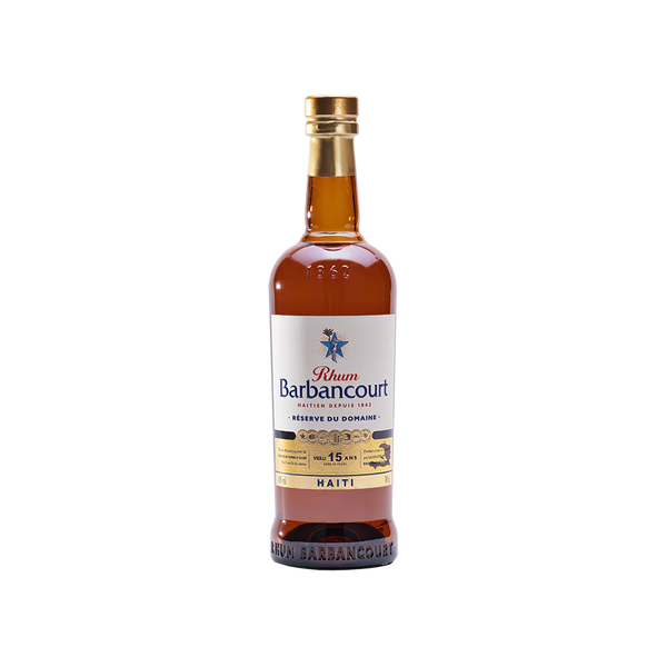 Bottle of Rhum Barbancourt 15 Year Estate Reserve Haitian Aged Rum.