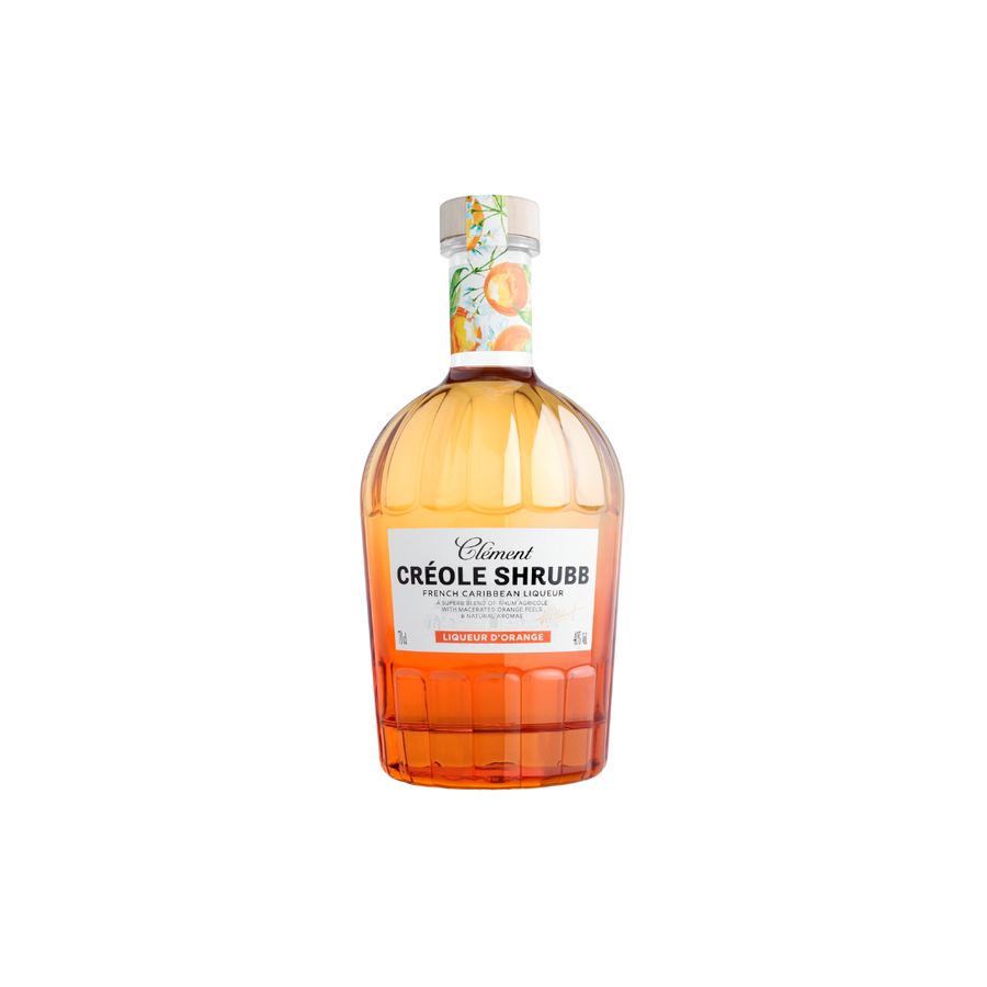Bottle of Clément Crèole Shrub on a white background