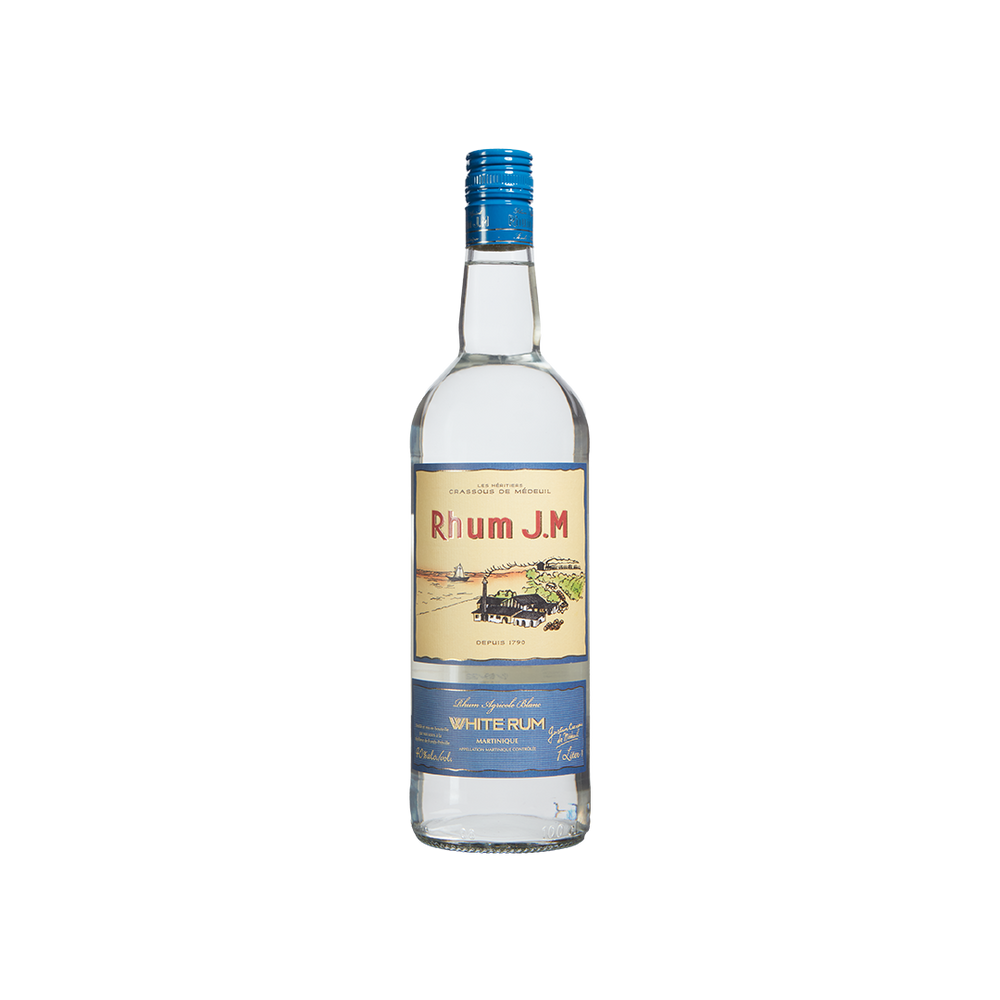 Bottle of Rhum J.M Agricole Blanc 80 White Rum.