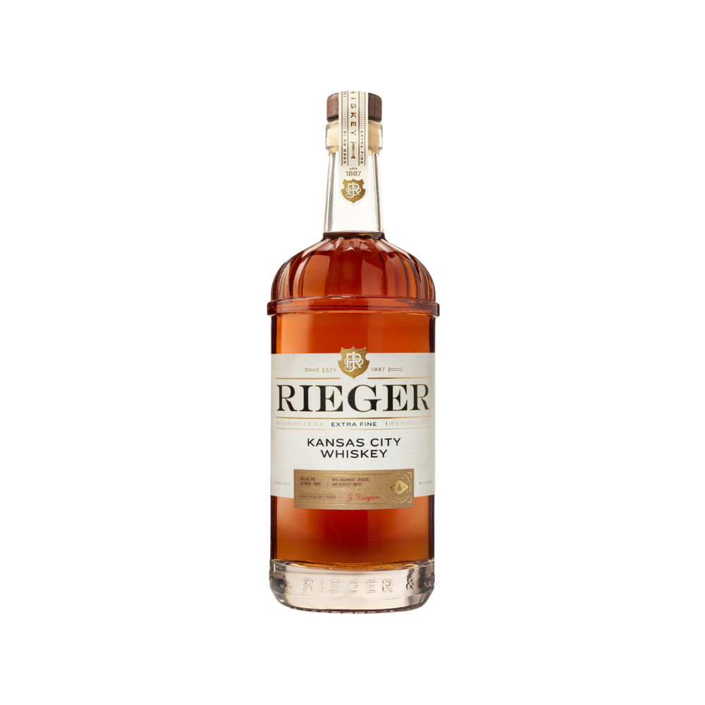 Bottle of Rieger Kansas City Whiskey.