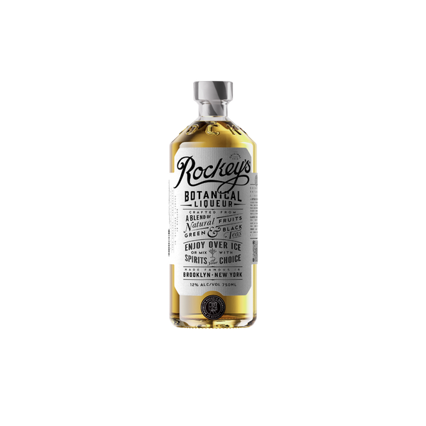 Bottle of Rockey’s Botanical Liqueur.